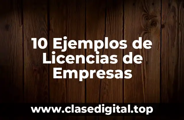 10 Ejemplos de Licencias de Empresas