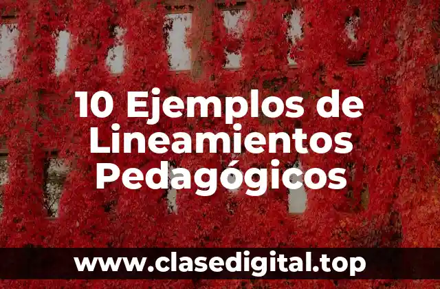 Ejemplos de Lineamientos Pedagógicos