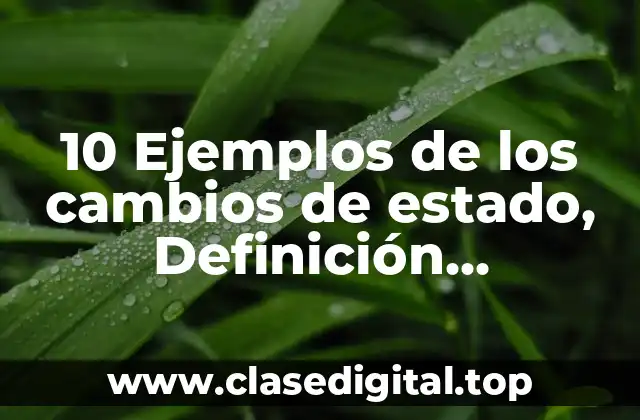 10 Ejemplos de los cambios de estado, Definición, Diferencias y para que sirve