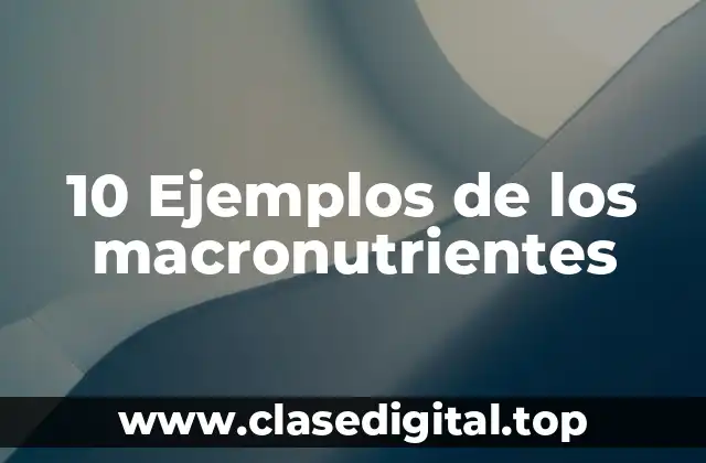 10 Ejemplos de los macronutrientes