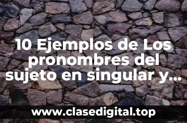 10 Ejemplos de Los pronombres del sujeto en singular y plural