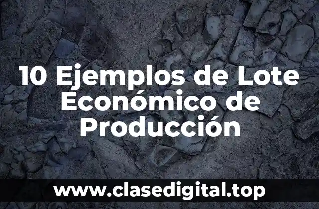 10 Ejemplos de Lote Económico de Producción