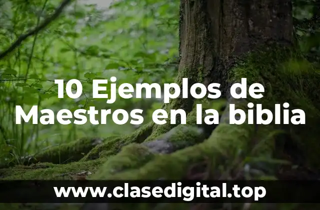 10 Ejemplos de Maestros en la biblia