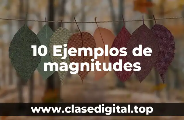 10 Ejemplos de magnitudes
