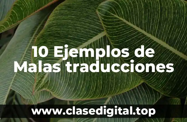 10 Ejemplos de Malas traducciones
