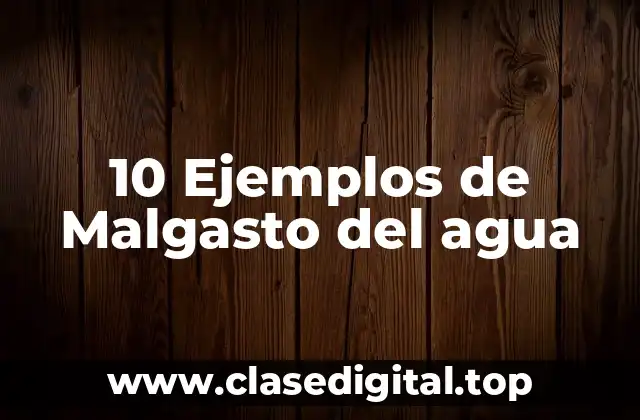 10 Ejemplos de Malgasto del agua