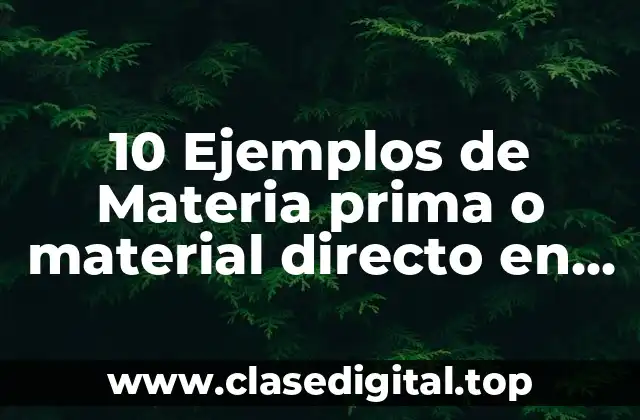 10 Ejemplos de Materia prima o material directo en una empresa