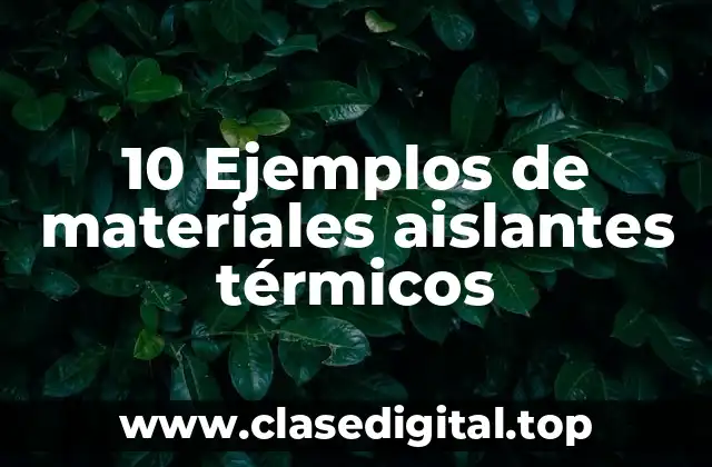 10 Ejemplos de materiales aislantes térmicos
