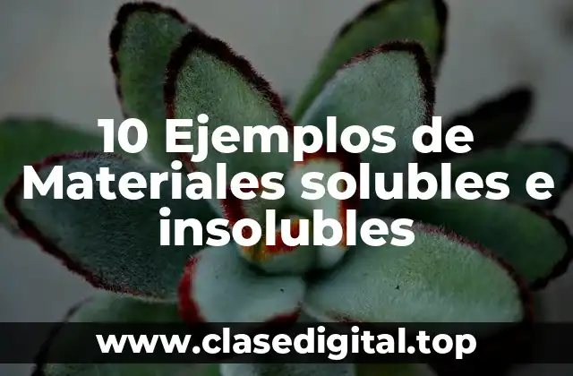 Ejemplos de materiales solubles e insolubles