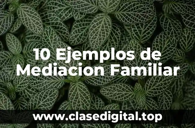 10 Ejemplos de Mediacion Familiar