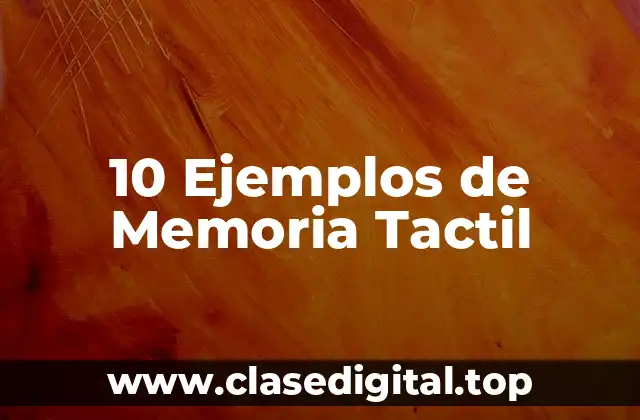 10 Ejemplos de Memoria Tactil