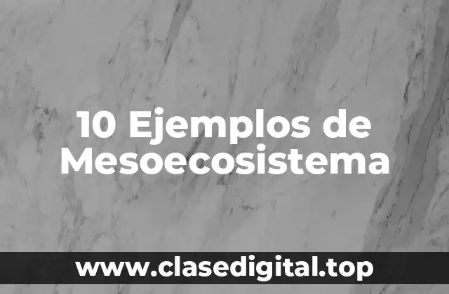 10 Ejemplos de Mesoecosistema