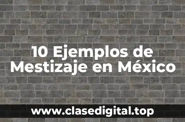 10 Ejemplos de Mestizaje en México