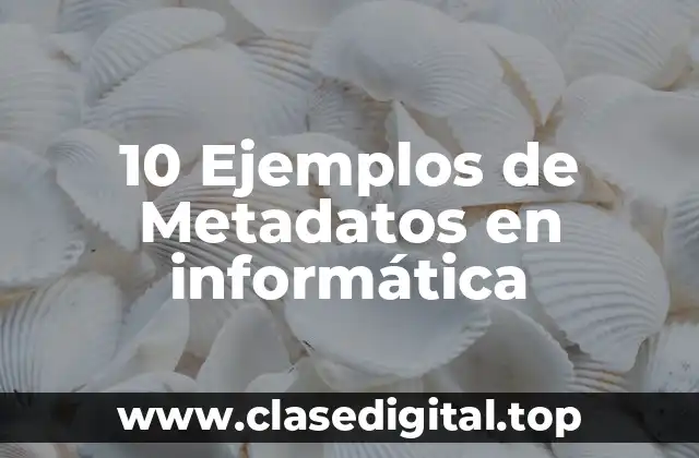 10 Ejemplos de Metadatos en informática