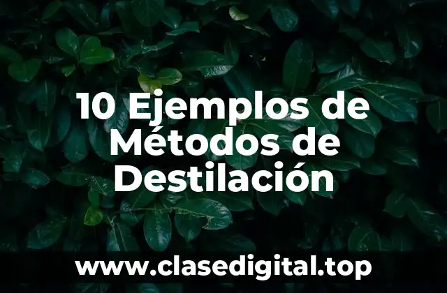 10 Ejemplos de Métodos de Destilación