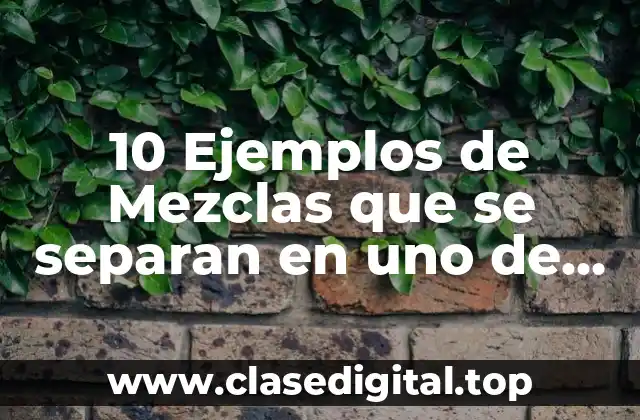 10 Ejemplos de Mezclas que se separan en uno de los métodos