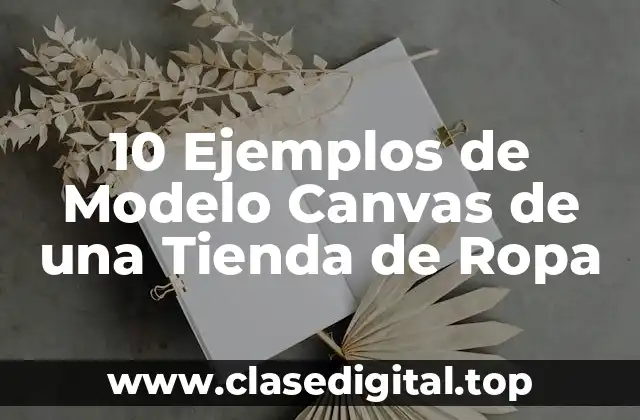 10 Ejemplos de Modelo Canvas de una Tienda de Ropa