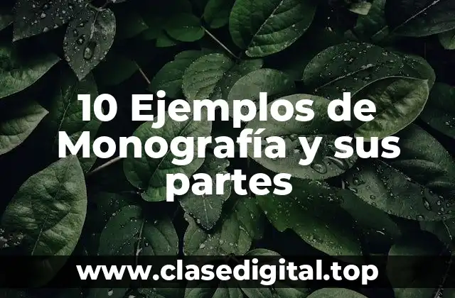Ejemplos de partes de una monografía