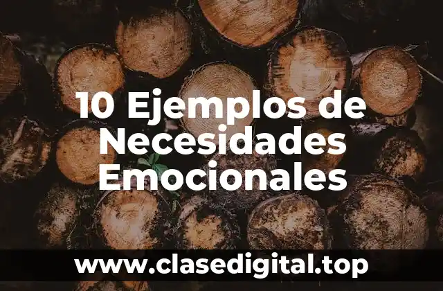 10 Ejemplos de Necesidades Emocionales
