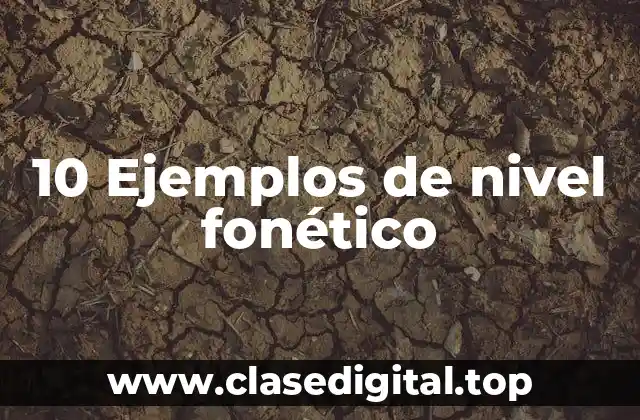 10 Ejemplos de nivel fonético
