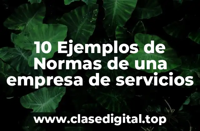 10 Ejemplos de Normas de una empresa de servicios