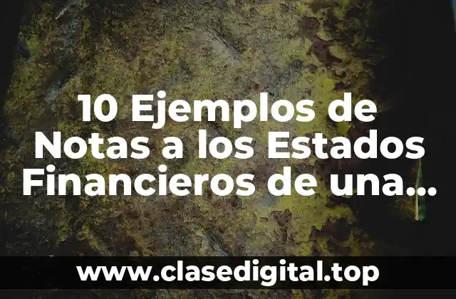 10 Ejemplos de Notas a los Estados Financieros de una Empresa