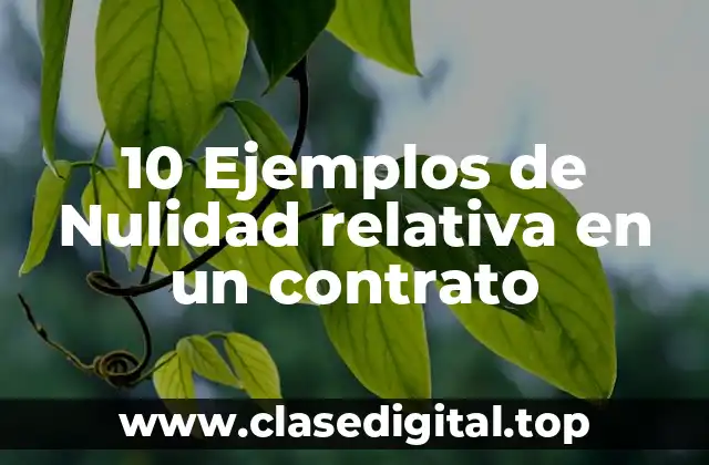 10 Ejemplos de Nulidad relativa en un contrato