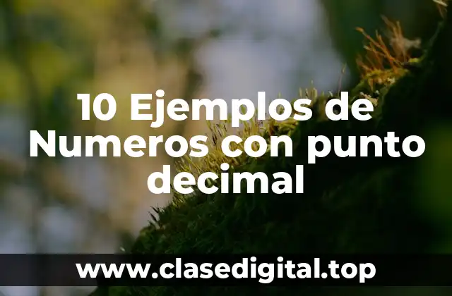 10 Ejemplos de Numeros con punto decimal