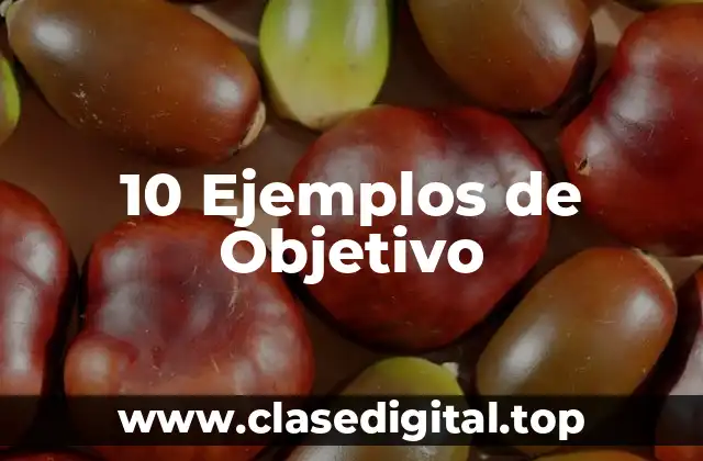 10 Ejemplos de Objetivo