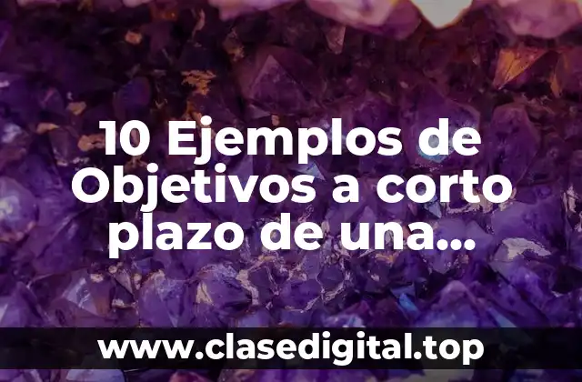 10 Ejemplos de Objetivos a corto plazo de una microempresa