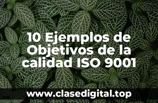 10 Ejemplos de Objetivos de la calidad ISO 9001