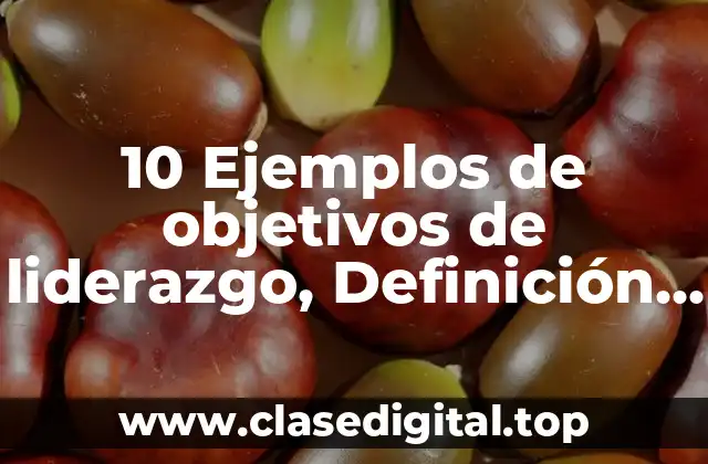 10 Ejemplos de objetivos de liderazgo, Definición, Diferencias y para que sirve