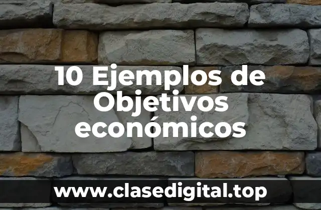 10 Ejemplos de Objetivos económicos