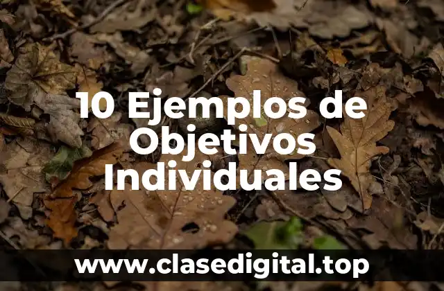 10 Ejemplos de Objetivos Individuales