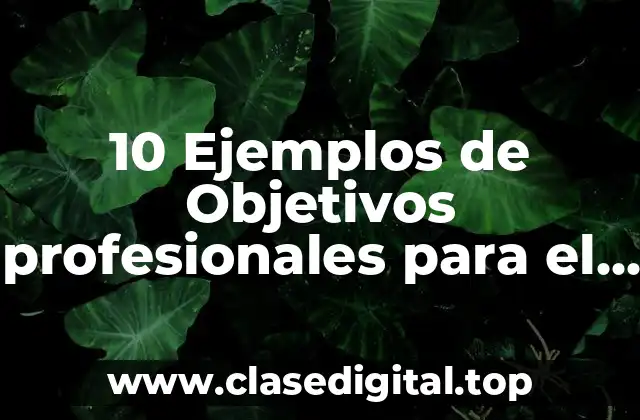 10 Ejemplos de Objetivos profesionales para el currículum