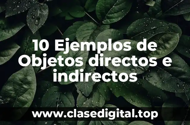 10 Ejemplos de Objetos directos e indirectos