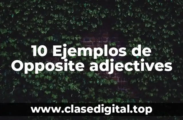 Ejemplos de opposite adjectives