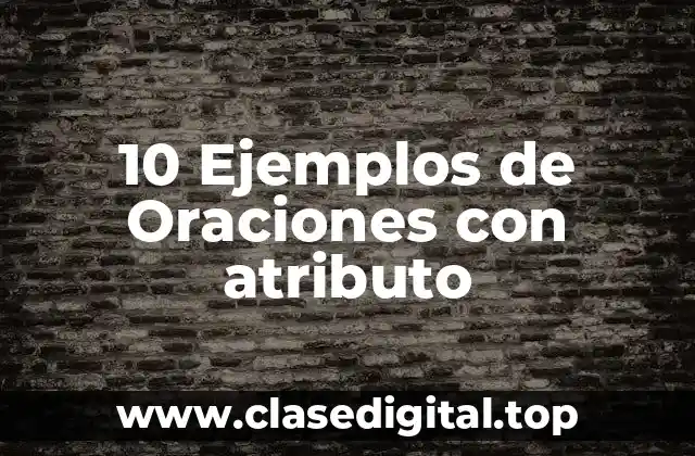 10 Ejemplos de Oraciones con atributo
