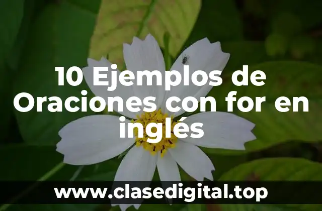 Ejemplos de oraciones con for en inglés