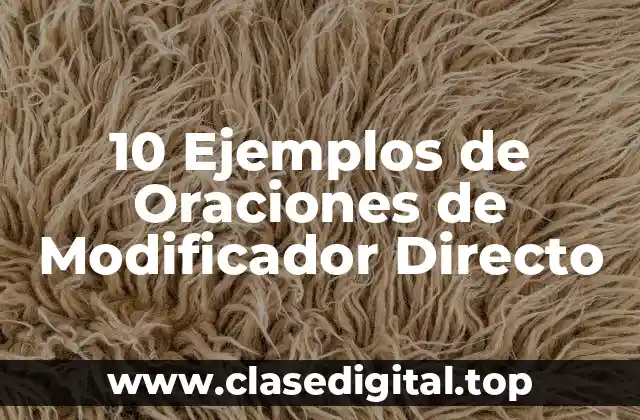 10 Ejemplos de Oraciones de Modificador Directo