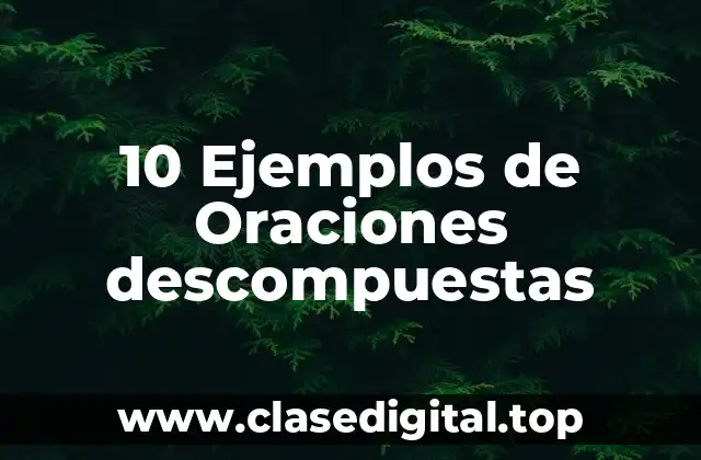 10 Ejemplos de Oraciones descompuestas
