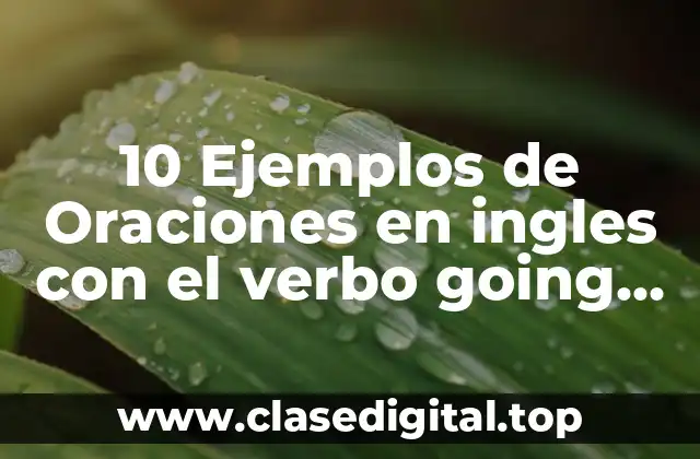 10 Ejemplos de Oraciones en ingles con el verbo going to