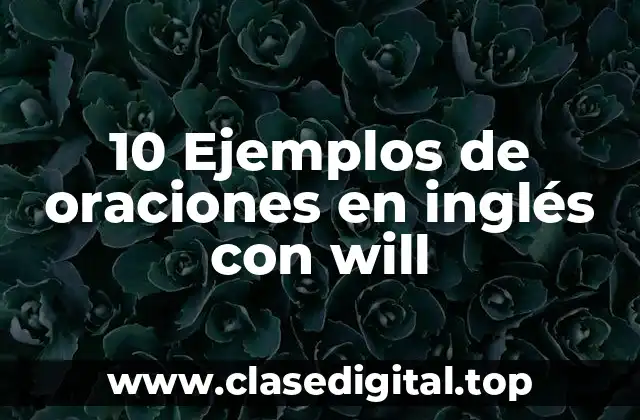 10 Ejemplos de oraciones en inglés con will