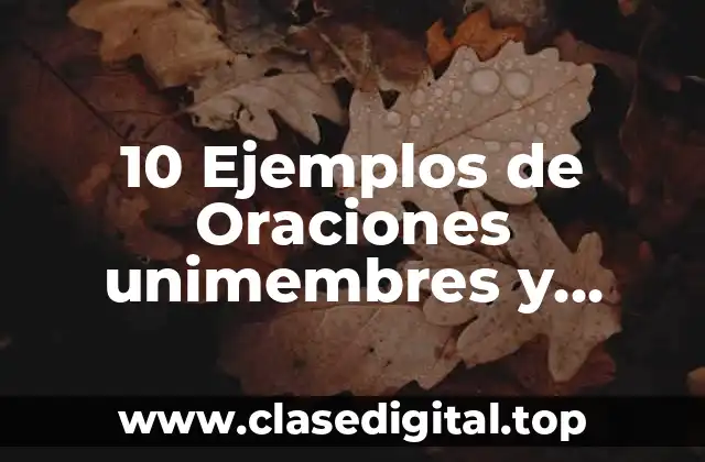 10 Ejemplos de Oraciones unimembres y bimembres