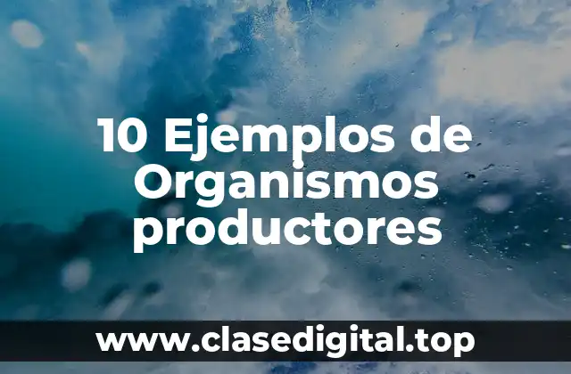 10 Ejemplos de Organismos productores