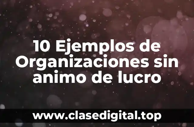 10 Ejemplos de Organizaciones sin animo de lucro