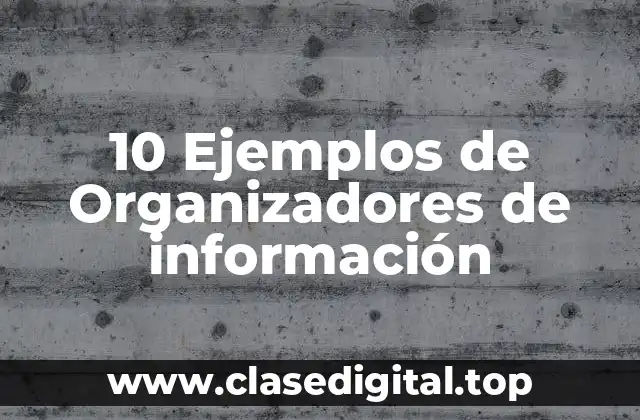 10 Ejemplos de Organizadores de información