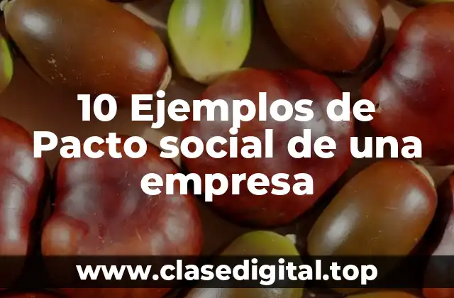 10 Ejemplos de Pacto social de una empresa