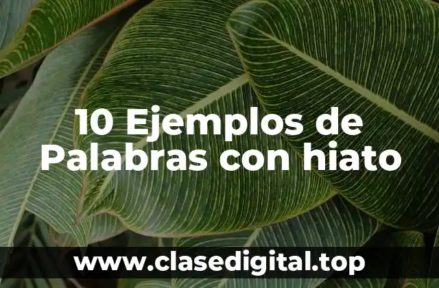 10 Ejemplos de Palabras con hiato