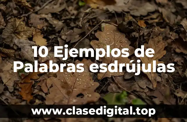 10 Ejemplos de Palabras esdrújulas